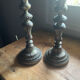 2 antique silver candlesticks