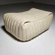 Cream leather ottoman/pouf by Annie Hieronimus for Cinna, 1970.