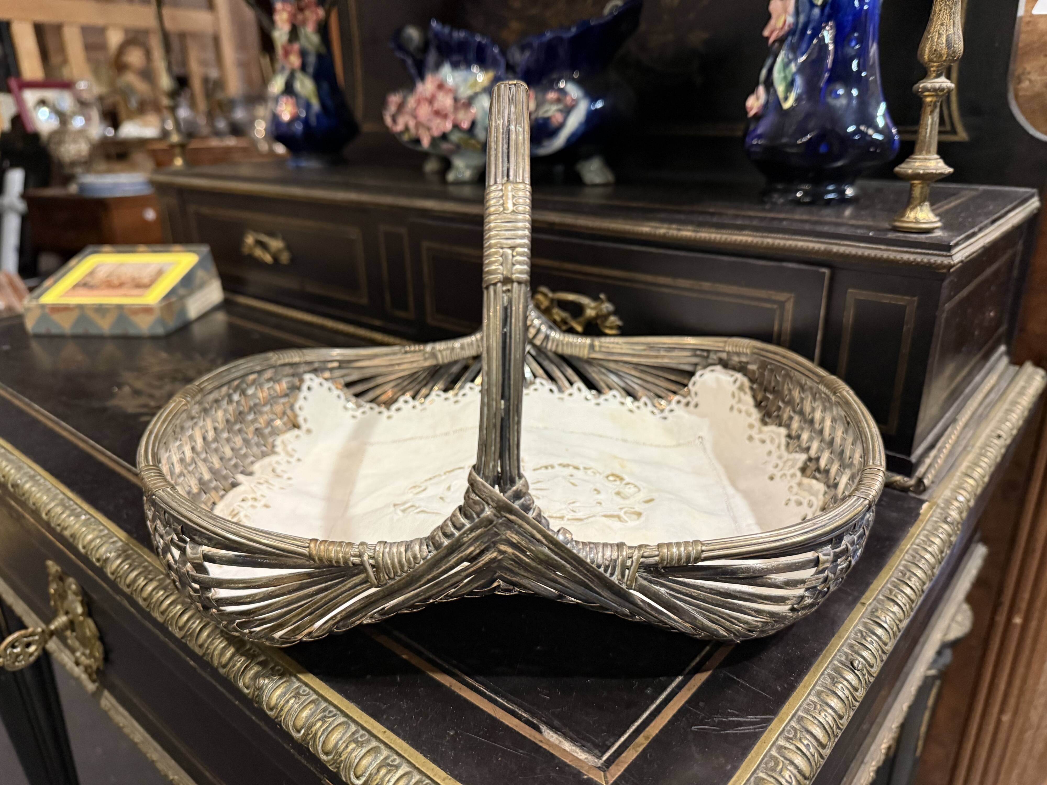 Silver-plated metal basket