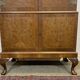 1950s English buffet bar in walnut and walnut burl.