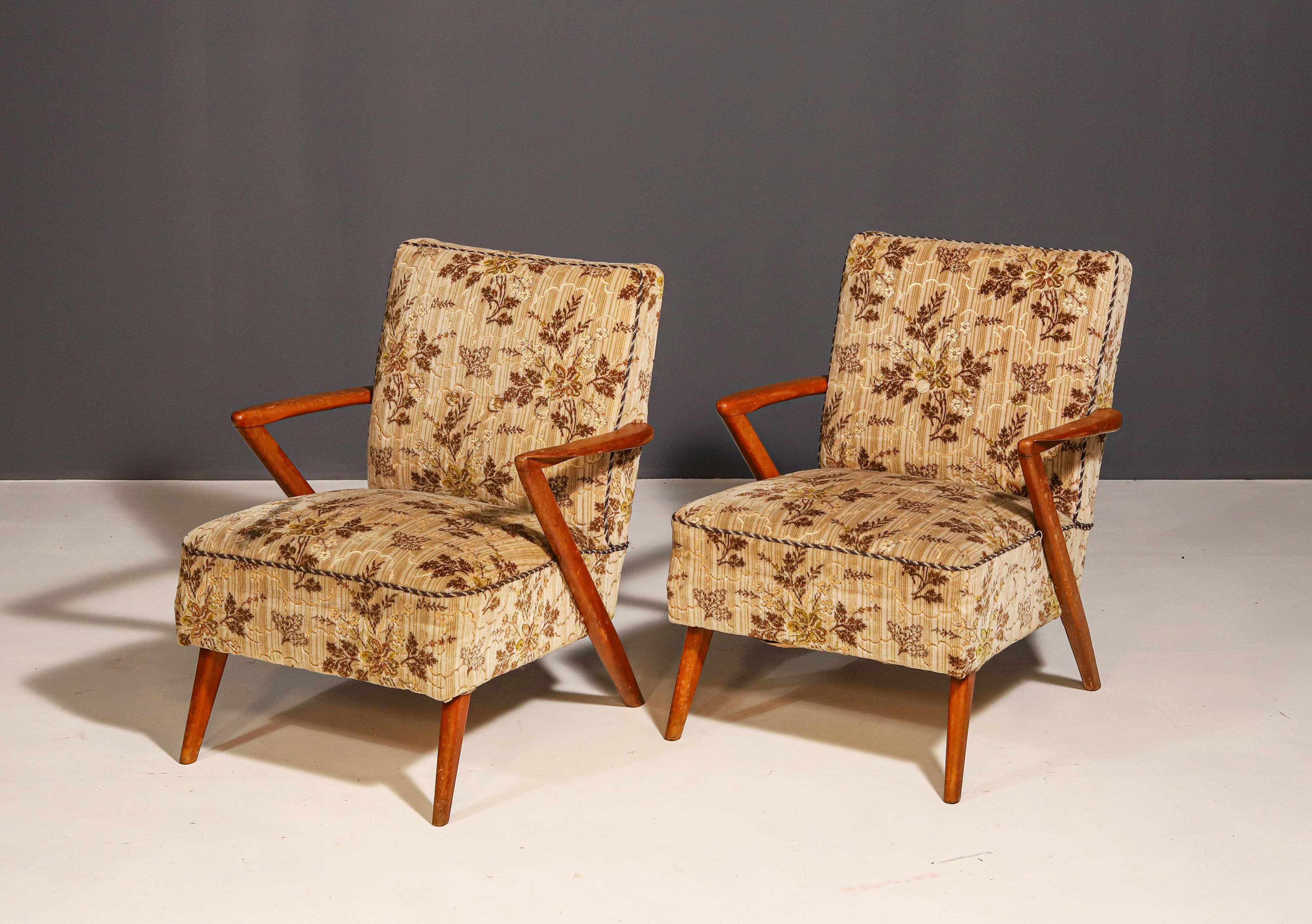 Fauteuils tchécoslovaques du milieu du siècle, années 1960, lot de 2