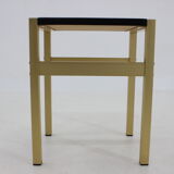 Table d’appoint italienne en laiton et verre des années 1960