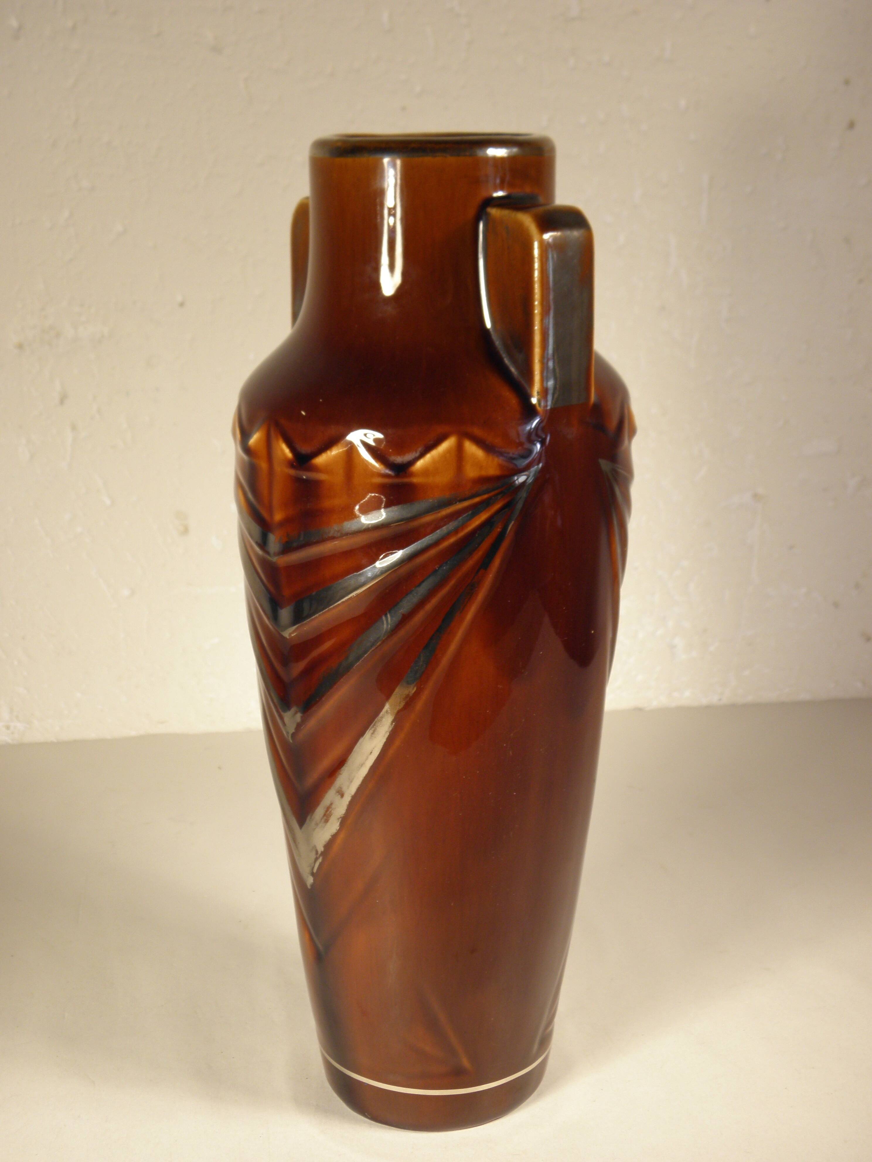 Art Deco Ceramic Vase Elge - Vierzon