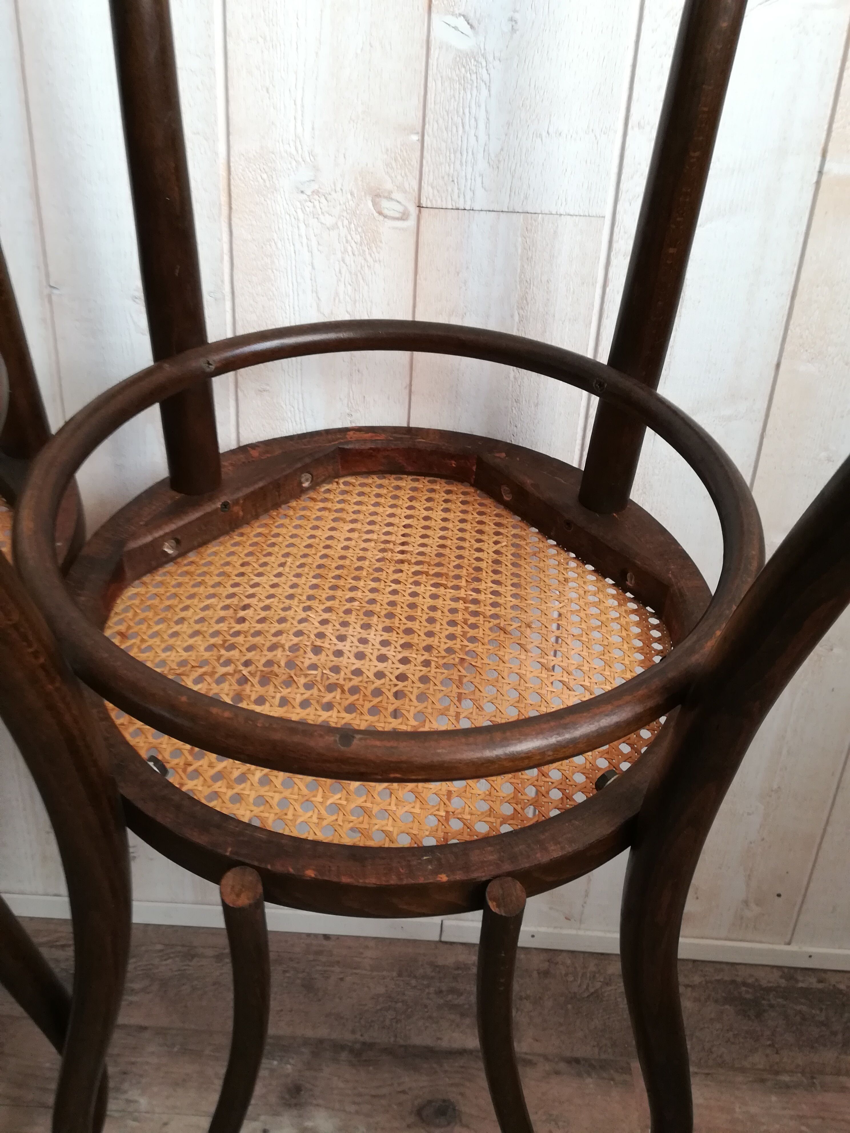 Curved wood bistro chairs