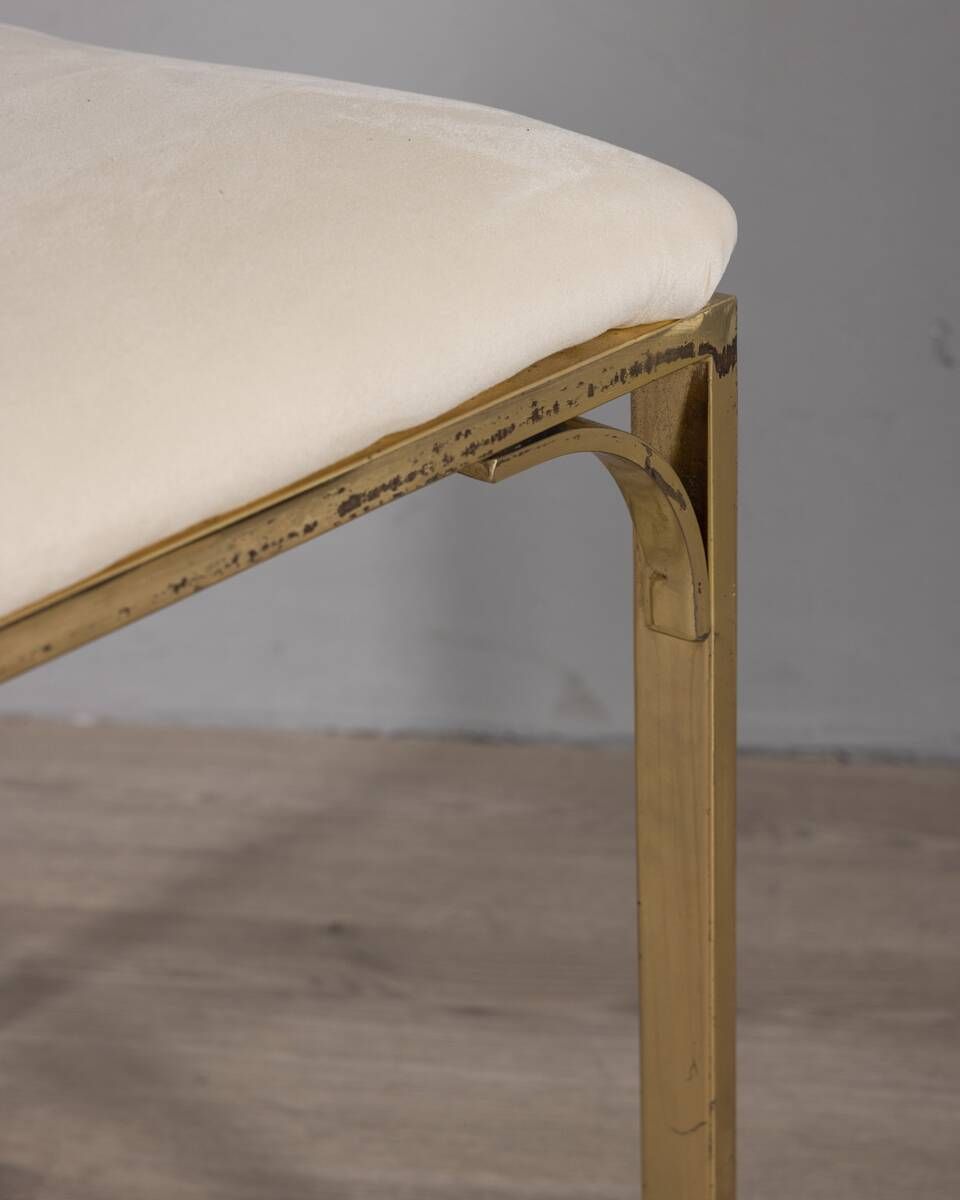 Set of 6 Vintage 1970s Chairs in Gold-Plated Brass, Designed by Renato Zevi