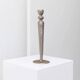 Brutalist vintage candlestick in gris patinated metal from Sweden, 1970s decorative lighting gift