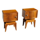 Pair of vintage 50s walnut bedside tables