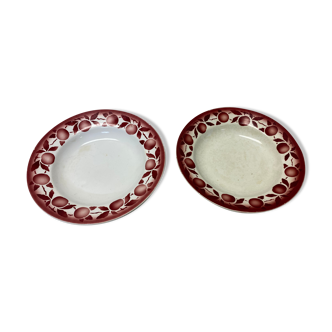 Set of 2 old plates Saint Amand