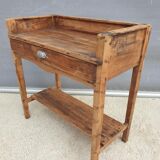 Rimmed table Norman country console in Pine