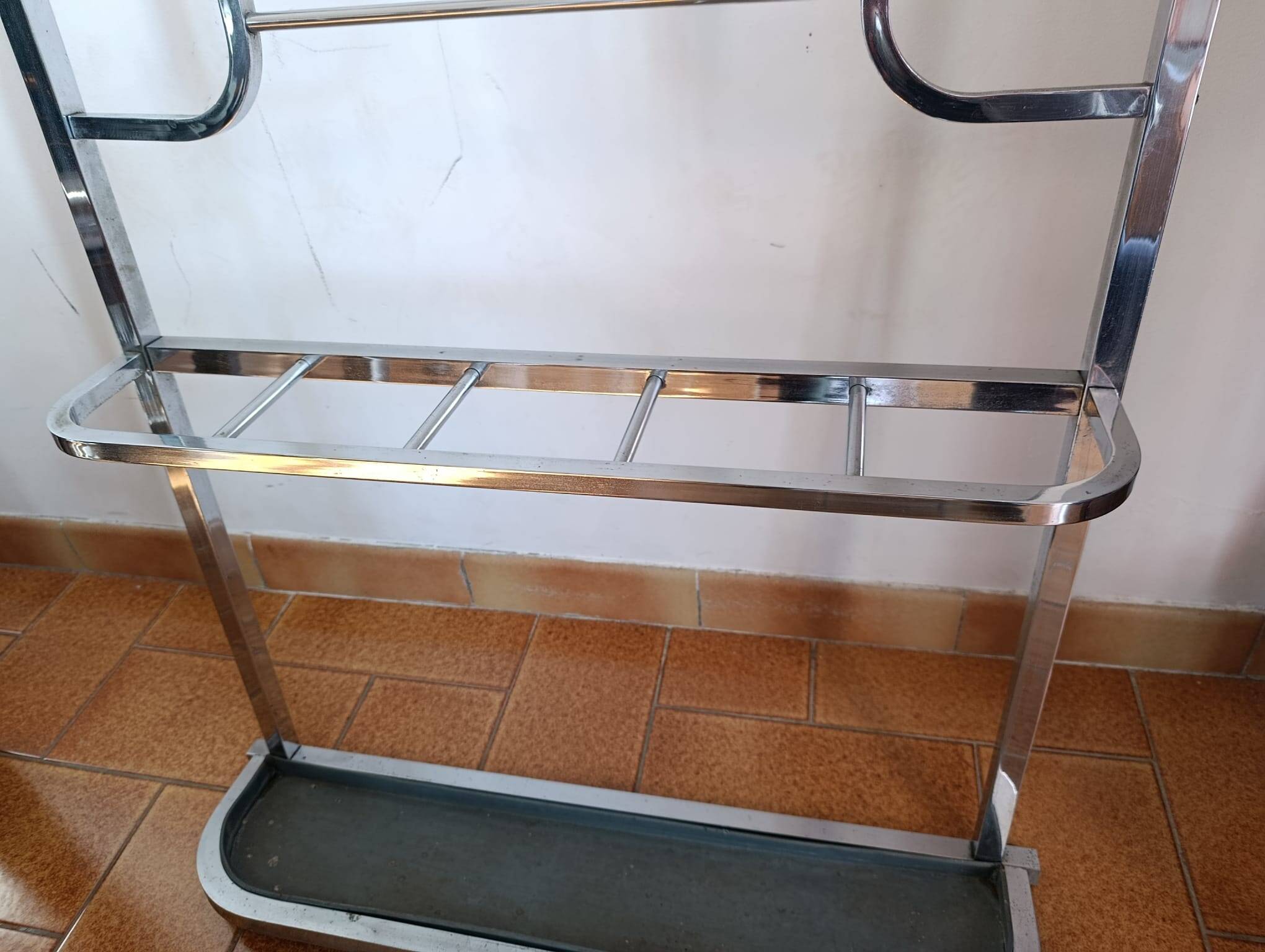 Vintage coat rack / hanger in chrome brass - Art Deco