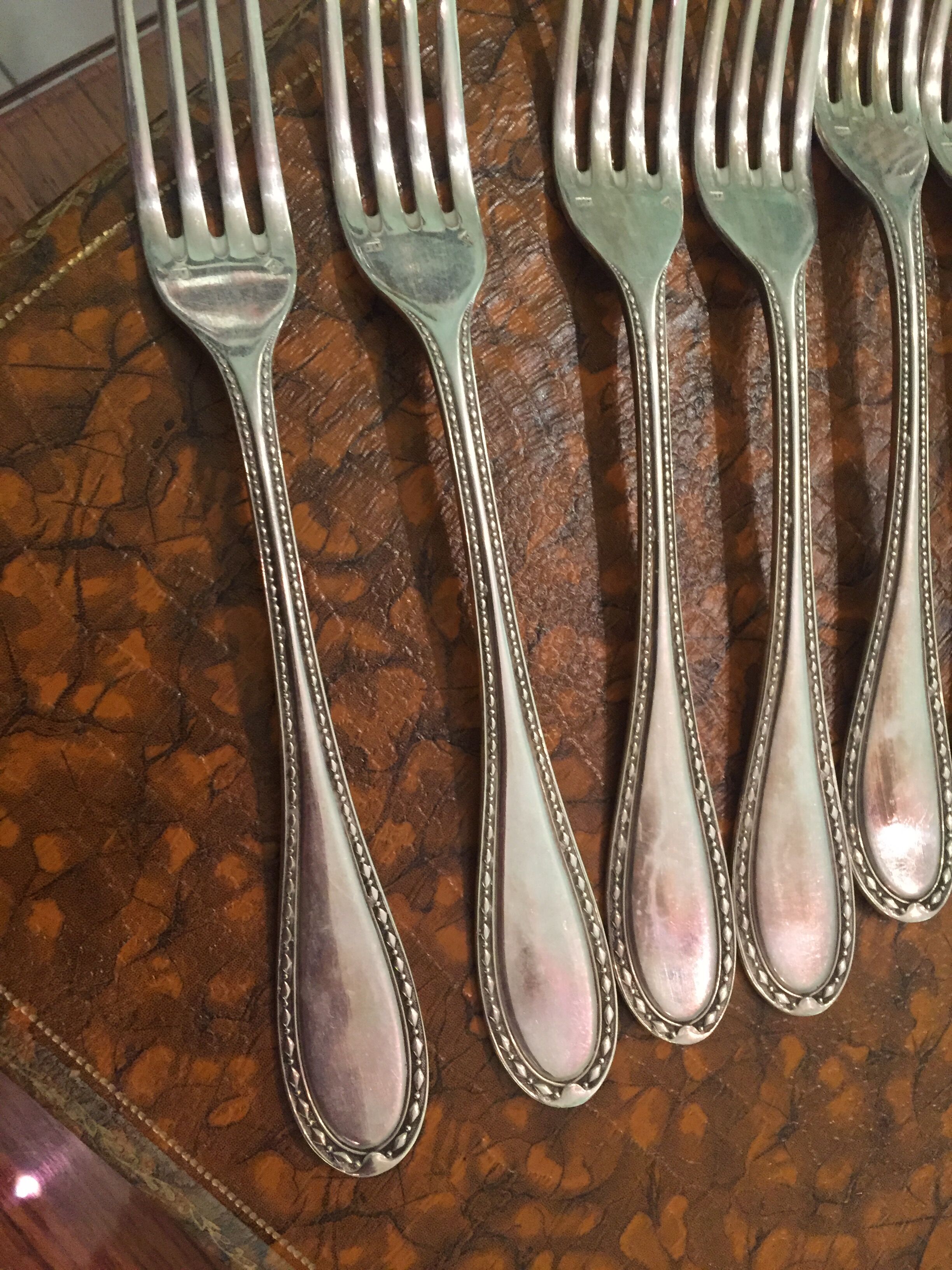 Lot forks silver metal