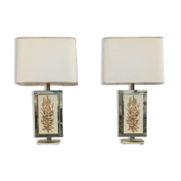 Paire de lampes Philippe Cheverny sur socles, vintage 1970
