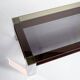 Vintage Italian coffee table with a smoked glass top and chrome structure.