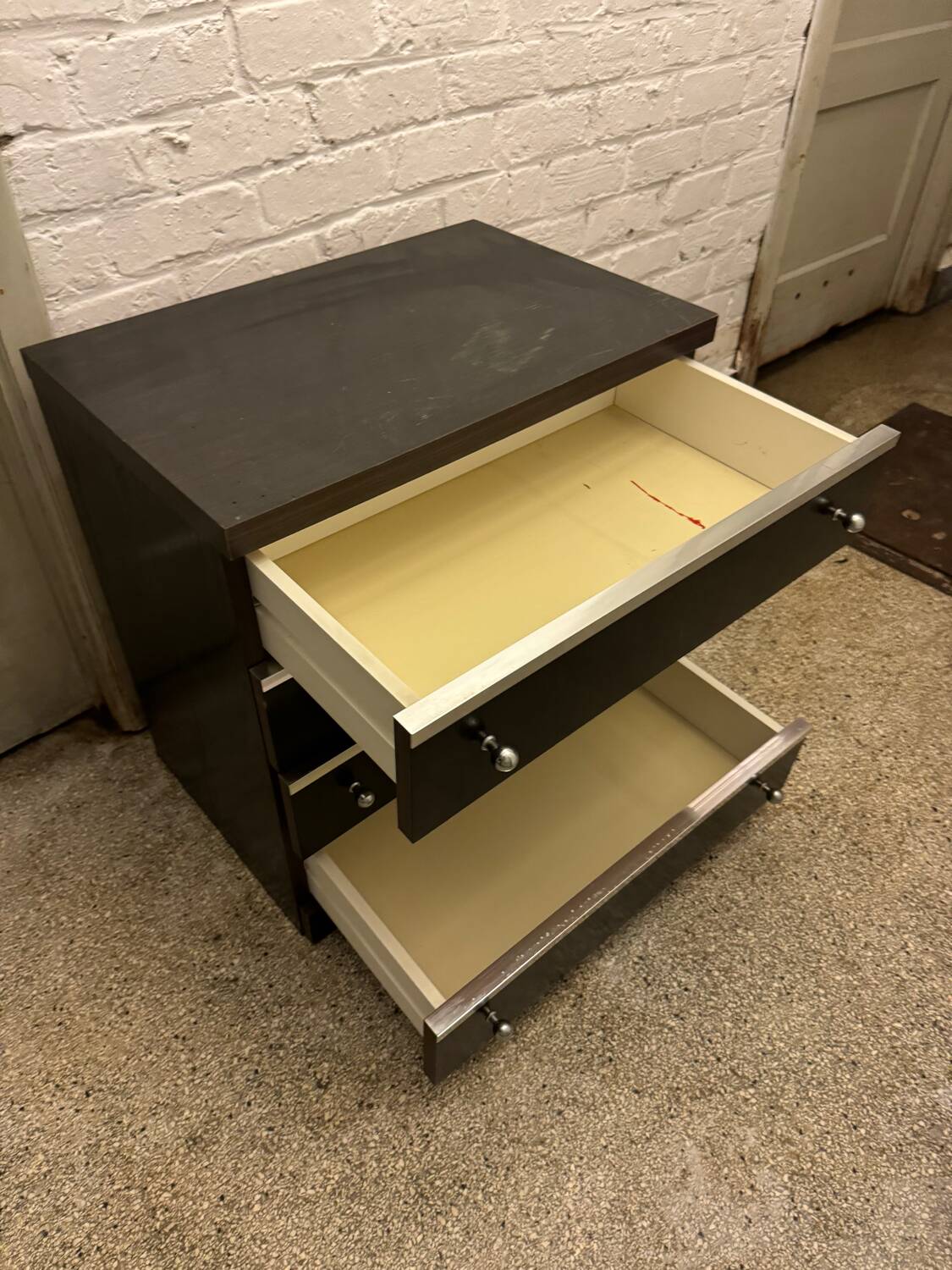 Wenge and silver bedside tables, Belgium, 1960