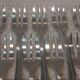 11 silver-plated cake forks by Christofle Pompadour