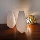 Pair of opaline glass tulip lamps, 1960s-70s