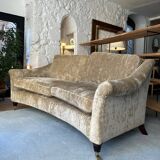 Beige velvet sofa