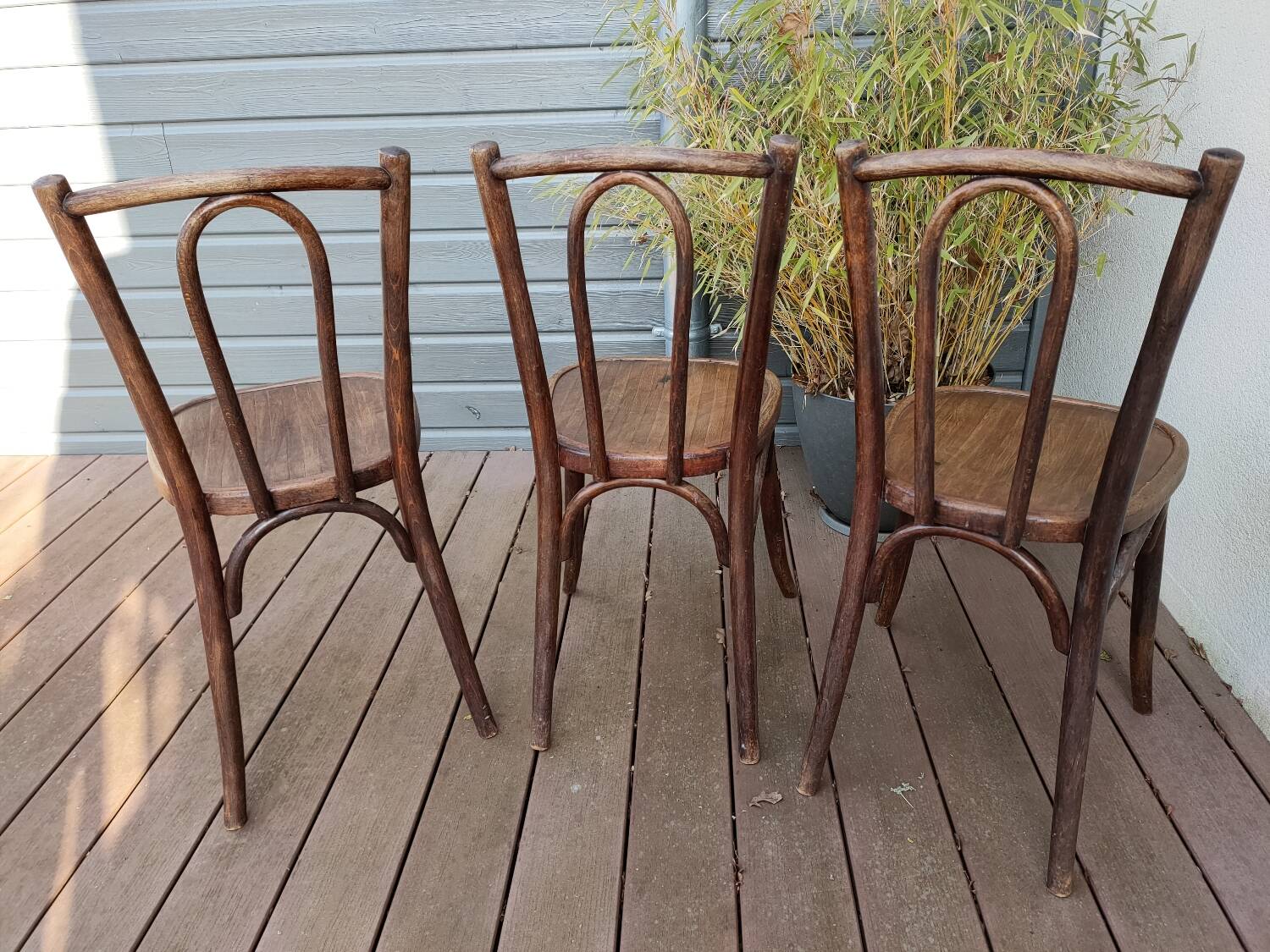 Trio of Baumann bistro chairs 1920