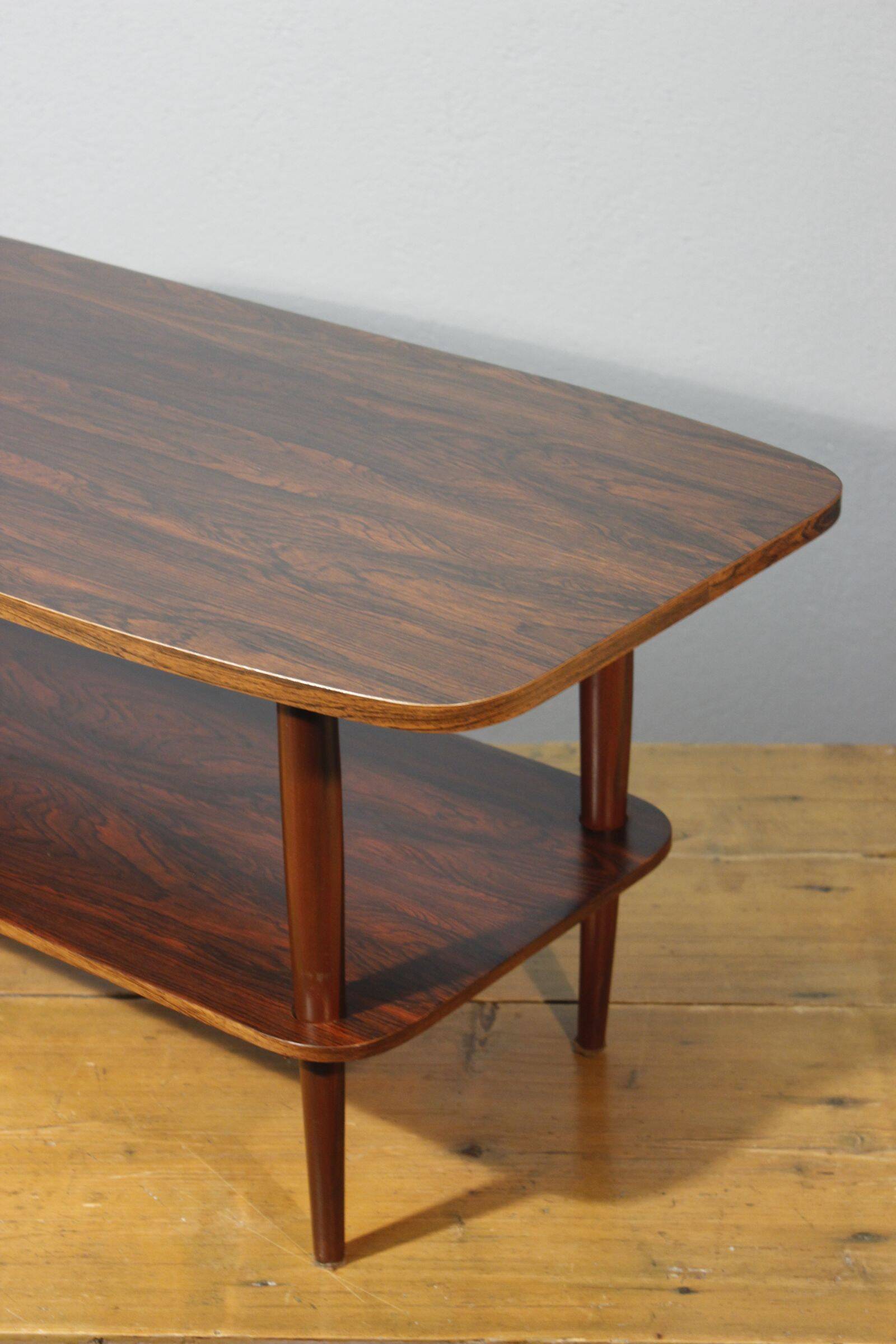 Scandinavian style coffee table from the 50s, rosewood & ceramic