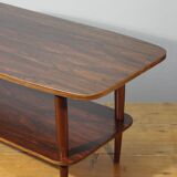 Scandinavian style coffee table from the 50s, rosewood & ceramic