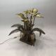 Jansen style Brass Lilies Table Lamp Midcentury Modern Hollywood Regency 1970s