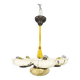 1940s Czech Art Deco Brass Opaline Glass Chandelier