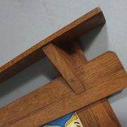 Art Nouveau wall coat rack with tiles