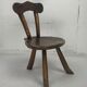Brutalist Wabi Sabi milking chair, France ca 1950