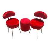 Ensemble 2 chaise et pouf Pelfran vintage