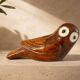 Large glazed ceramic owl sculpture signed