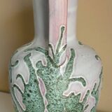 Large vase in glazed ceramic and "fat lava", signed Bruno Dose, design from the 50s/60s