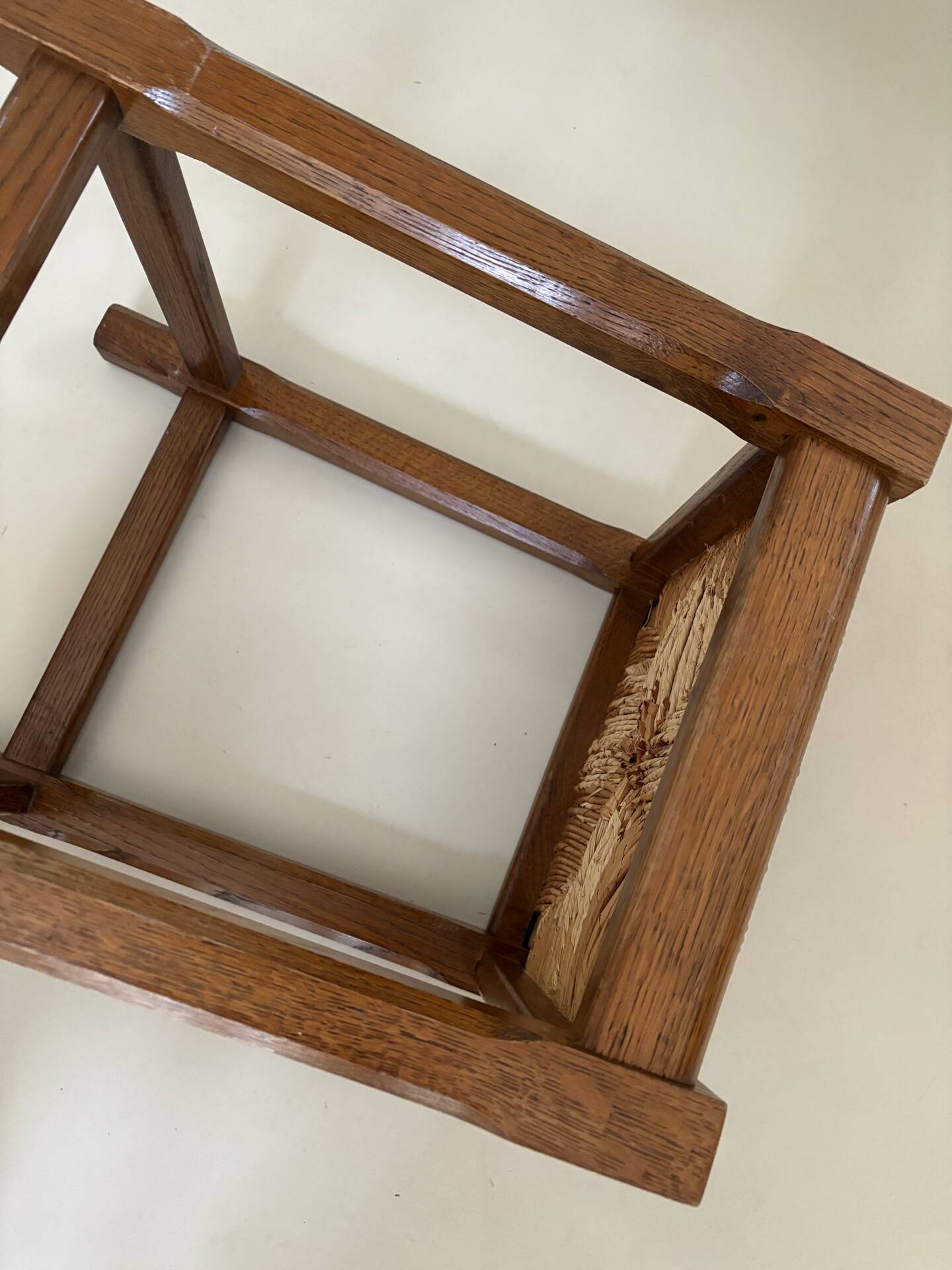 Solid oak stool