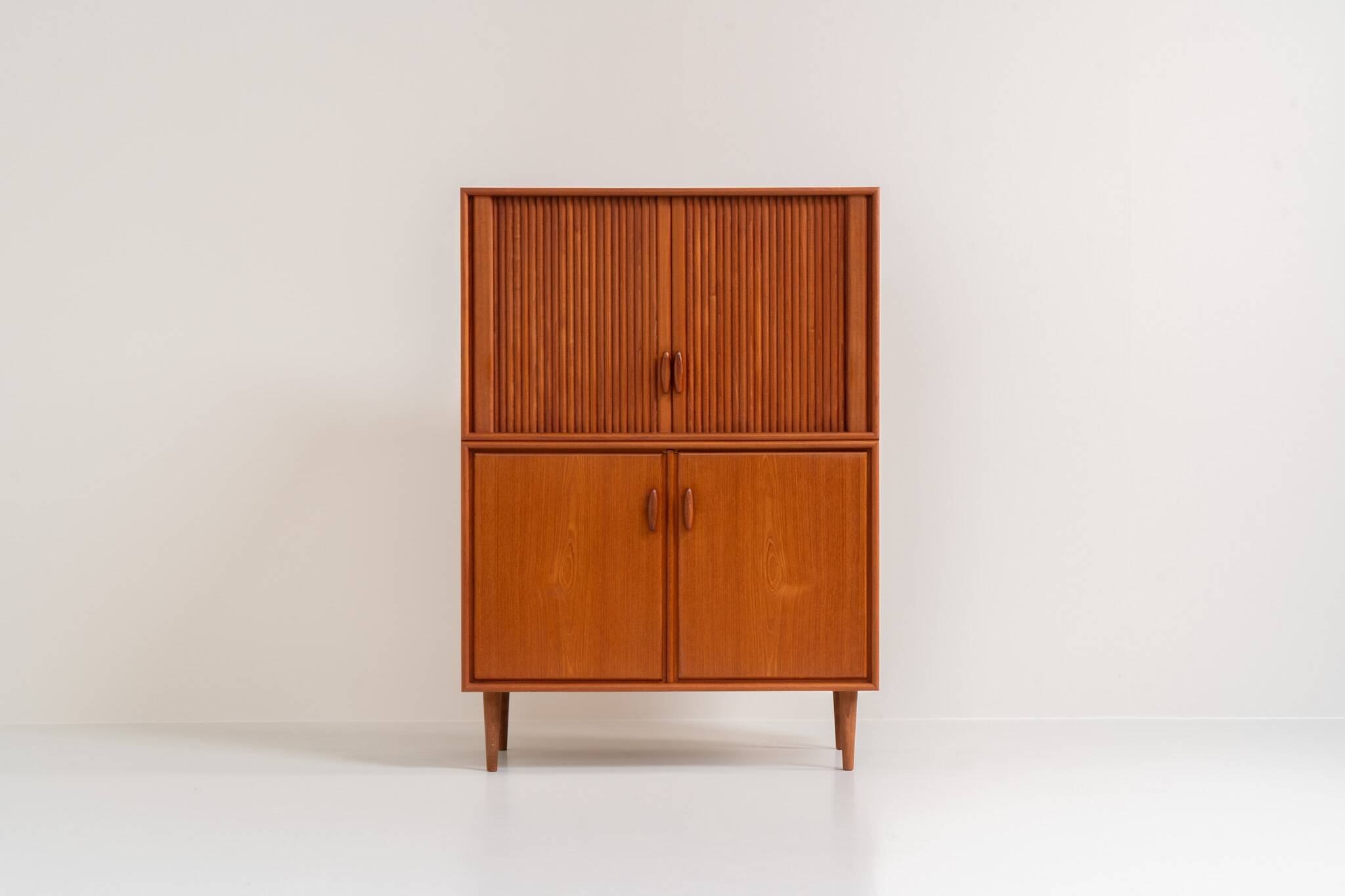 Highboard with tambour doors by Heinrich Riestenpatt