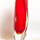 Bright red Murano Sommerso faceted vase 1960s Height 30 cm