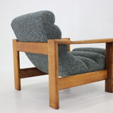 1960s pair of armchairs with stools in oak, Finland