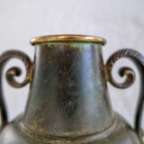 Art Deco vase in bronze and brass by SVM Handarbete, Sweden 1940s