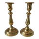 Pair of antique gilt brass candlesticks