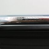 Chaise longue LC4 en cuir noir par Le Corbusier pour Cassina, années 1980