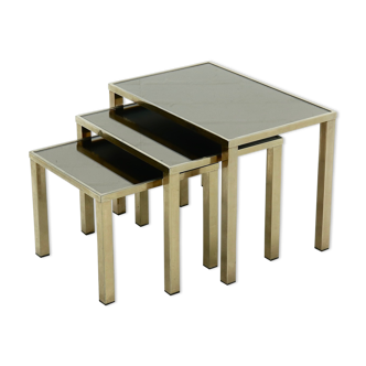 Set 23k Gold Plated Nesting Tables by Belgo Chrom 1970s