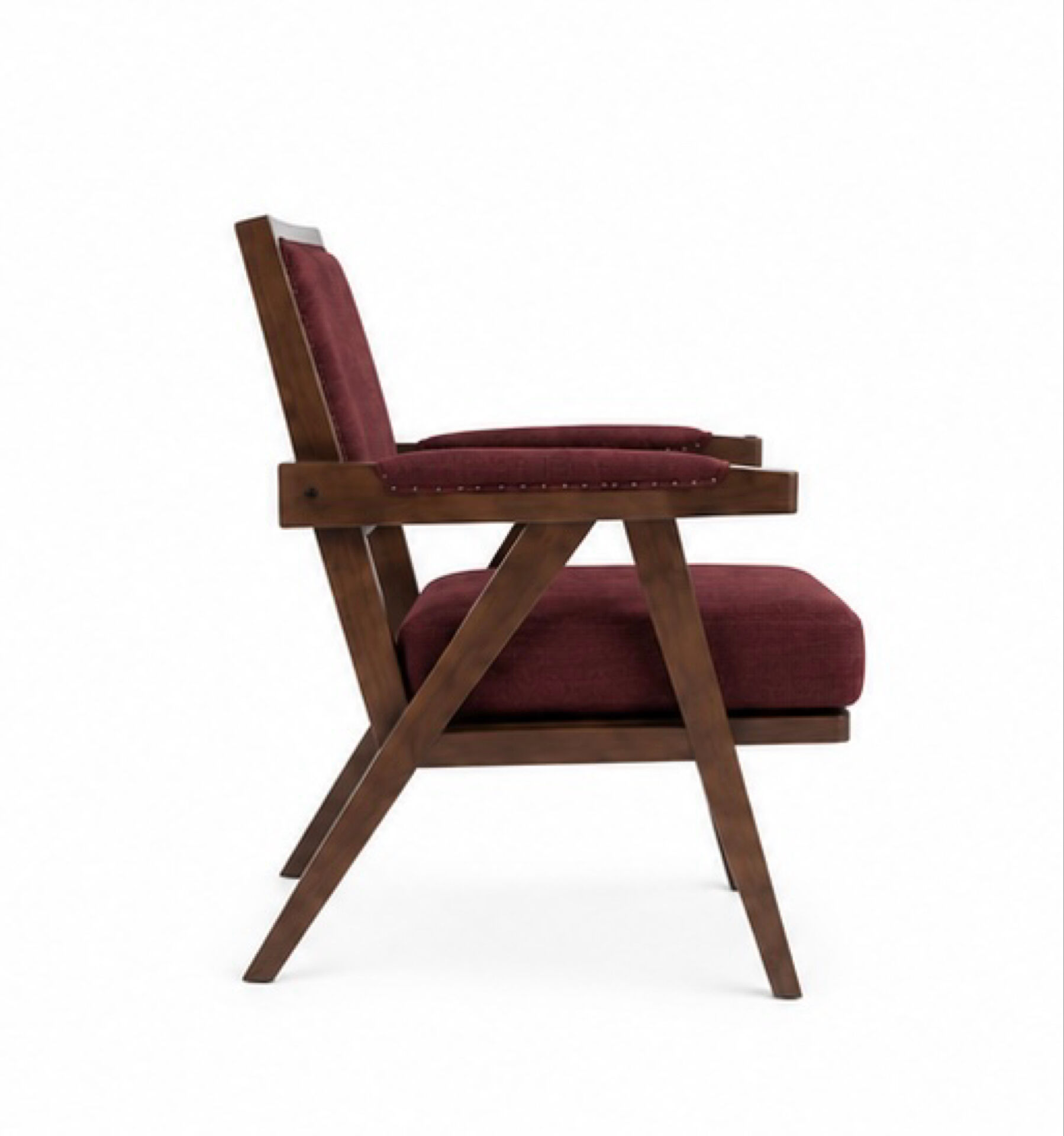 Vintage burgundy lounge chair – Mid-Century style