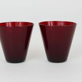 Quatre verres à boire Kartio de Kaj Franck style milieu du siècle par Nuutajarvi Nottsjo Finlande