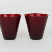 Four Kartio drinking glasses by Kaj Franck, mid-century style, from Nuutajärvi Nottsjö, Finland.