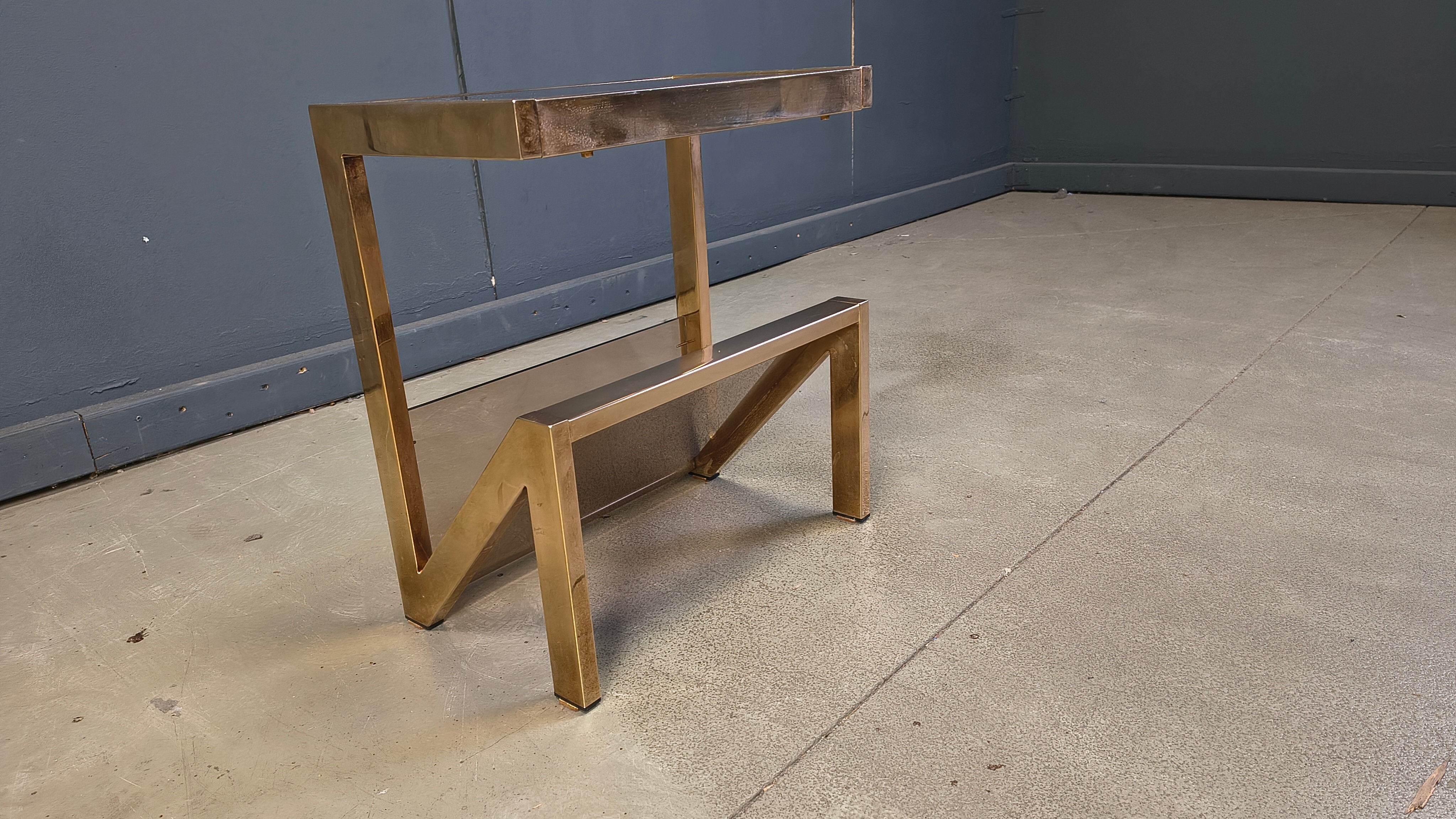 Brass magazine rack by Belgochrom, 1970s