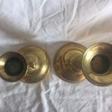 Set of 2 brass adjustable candleholders
