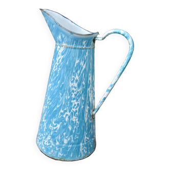 Pitcher enamelled blue and white 30s 40s