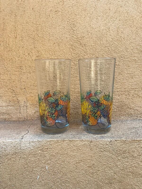 2 vintage glasses