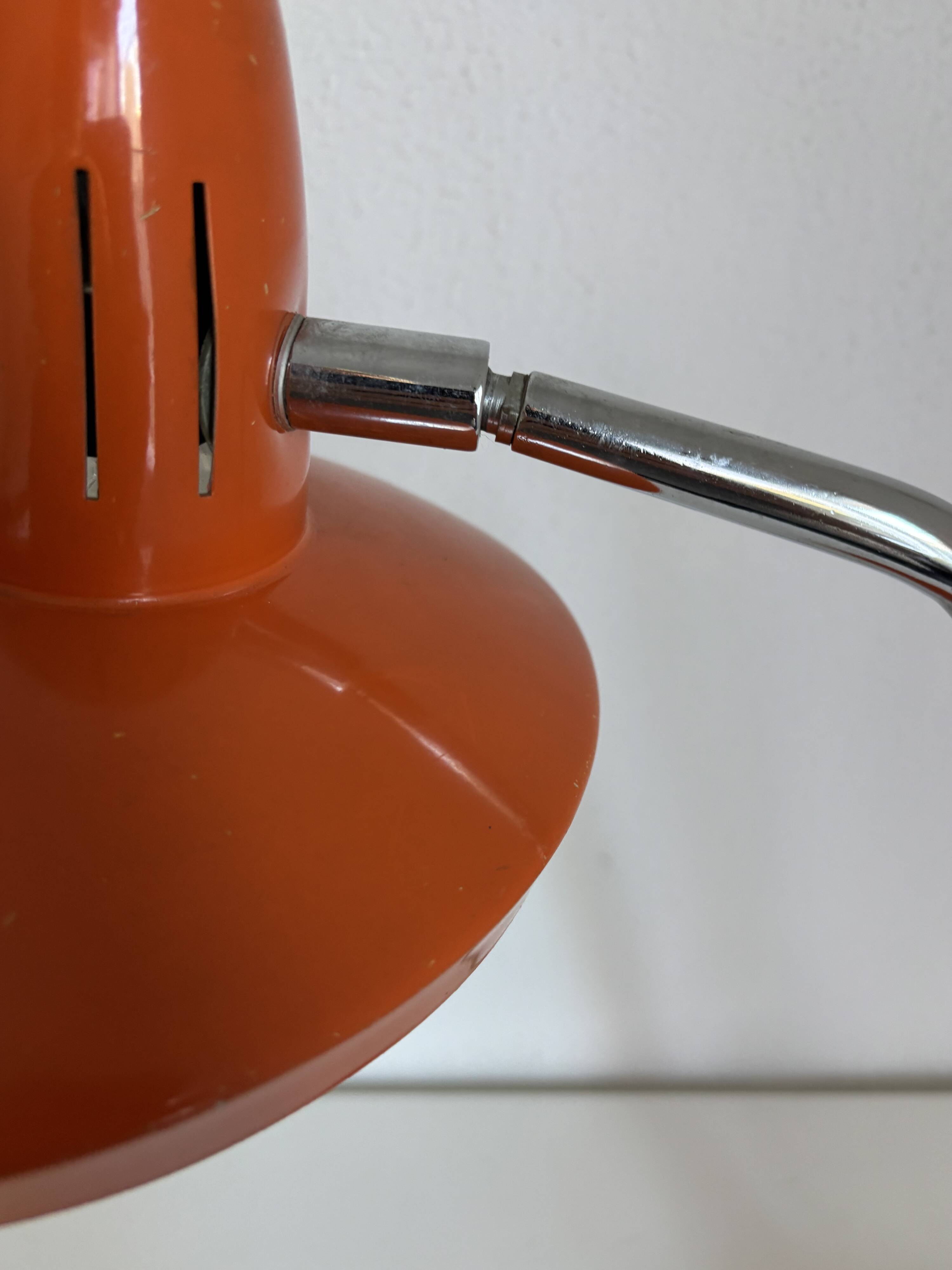 1960s vintage desk lamp Fase Faro Madrid orange - 52 cm