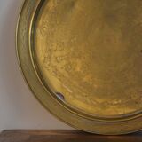 Oriental tray in engraved copper or brass