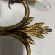 Large Italian Tole Gold Gilded Sconces Set of 2  1960’s 
