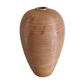 Soliflore ovoid vase in beige ceramic / vintage 70s
